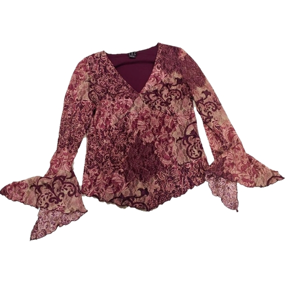 INC International Concepts Tops - I.N.C  Kerchief cuff V neck blouse - Size L